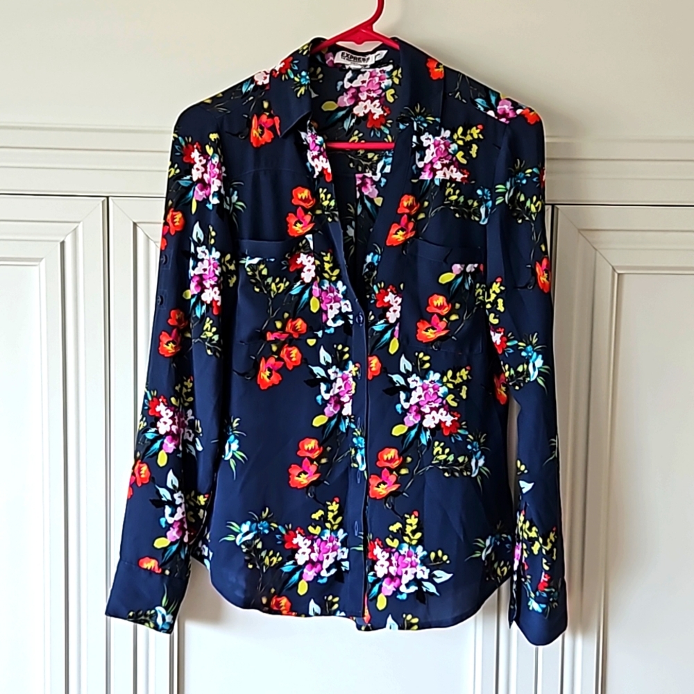 Floral button blouse